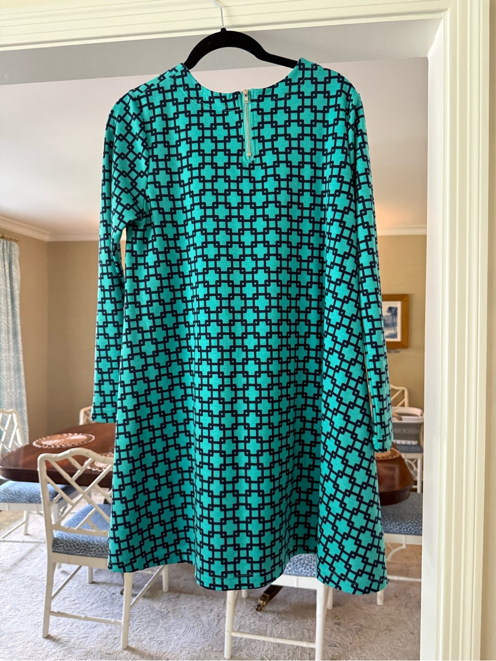 Navy and Teal Mini Dress - Picture 1 of 3